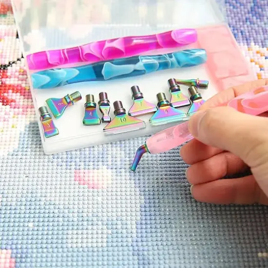 Sparkly Selections Rainbow Metal Tipped Diamond Painting Pen Accessory Set {3}