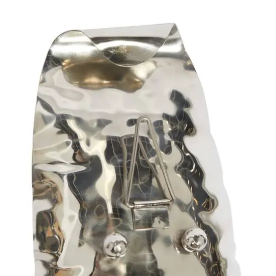 Set of 2 Silver Stainless Steel Contemporary Wall Sconce, 13.5", 18.5" {8}