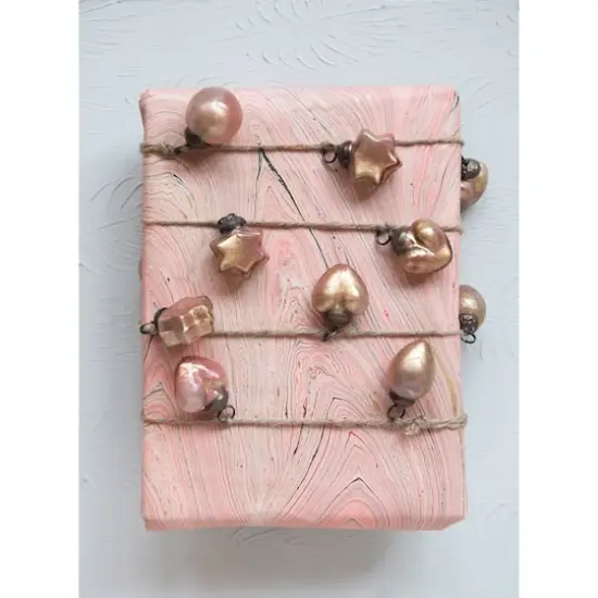 Hello Honey&reg; 6ft. Pink & Gold Marbled Mercury Glass Ornament Garland {5}