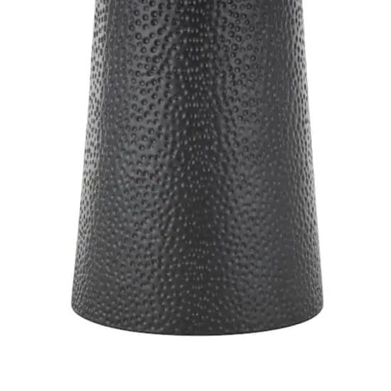 22.25" Black Metal Handmade Accent Table with Rope Tabletop {5}