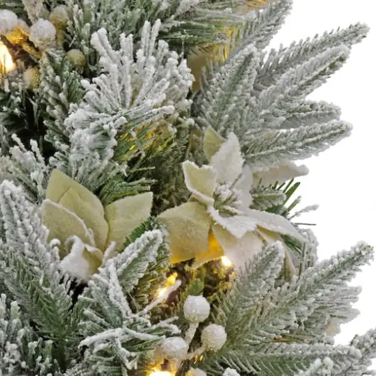 4ft. Pre-Lit Frosted Colonial Fir Artificial Christmas Entrance Tree, Warm White LED Lights {4}