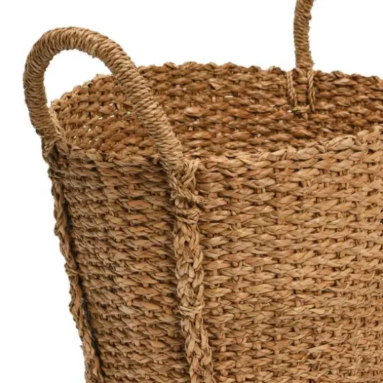 Hello Honey&reg; Natural Handwoven Bankuan Basket with Braided Handles Set {5}