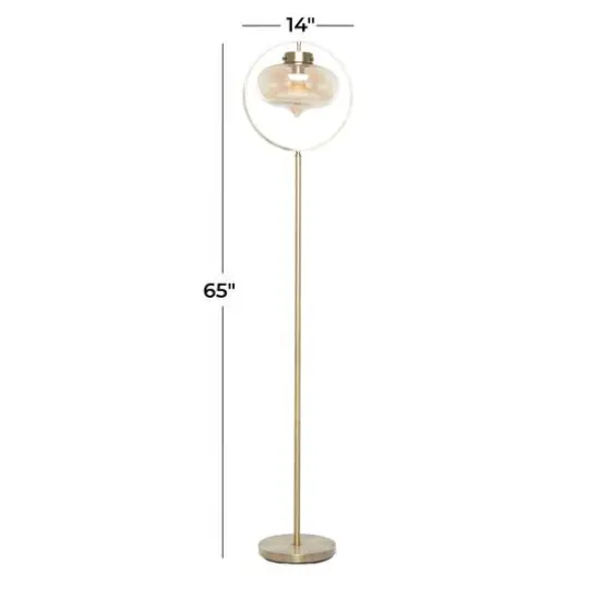 Gold Iron Contemporary Floor Lamp, 14" x 14" x 9" {9}