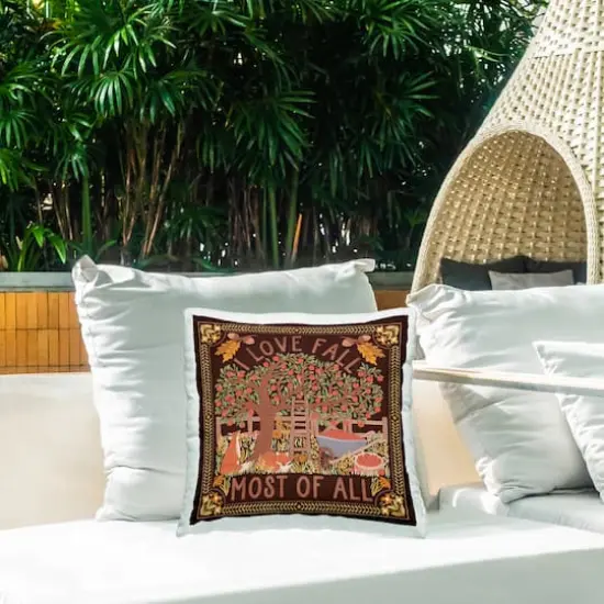 Stupell Industries Love Fall on Brown Outdoor Printed Pillow {3}