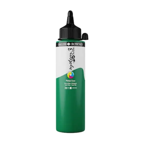 Daler-Rowney&reg; System 3 Fluid Acrylic, 250mL 360 Phthalo Green {1}