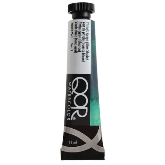 QoR&trade; Watercolor Tube, 11mL Phthalo Green (Blue Shade) {1}