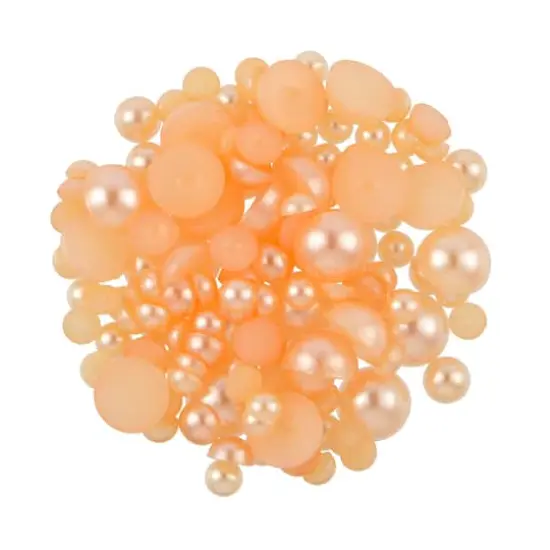 Apricot Round Plastic Flatback Pearl Mix, 5,100ct. by Bead Landing&trade; {1}