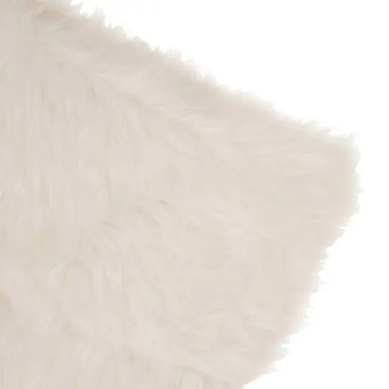 Glitzhome&reg; 21" White Plush Christmas Stocking {6}