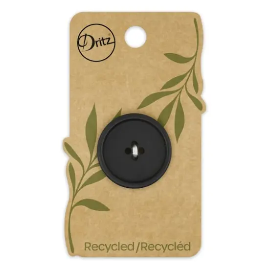 Dritz&reg; 28mm Recycled Paper Round Button, 3ct. Black {1}