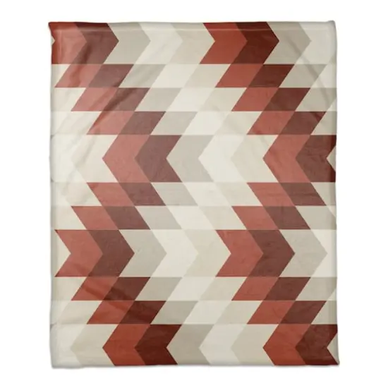 Pink Zig Zag 50" x 60" Coral Fleece Blanket {1}