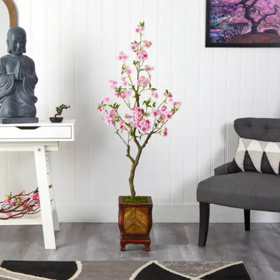 4.5ft. Cherry Blossom Tree in Decorative Planter {4}