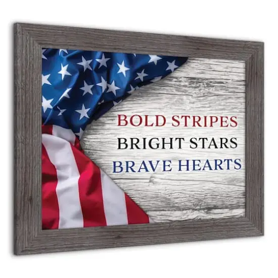 Bold Bright Brave Western Framed Print Gray {4}