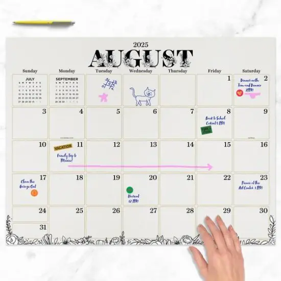 July 2025 - June 2026 Large Floral Desk Pad Monthly Blotter Calendar {3}