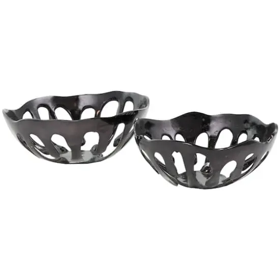 Aluminum Drip Decorative Bowl Set with Open Frame Design Black {5}