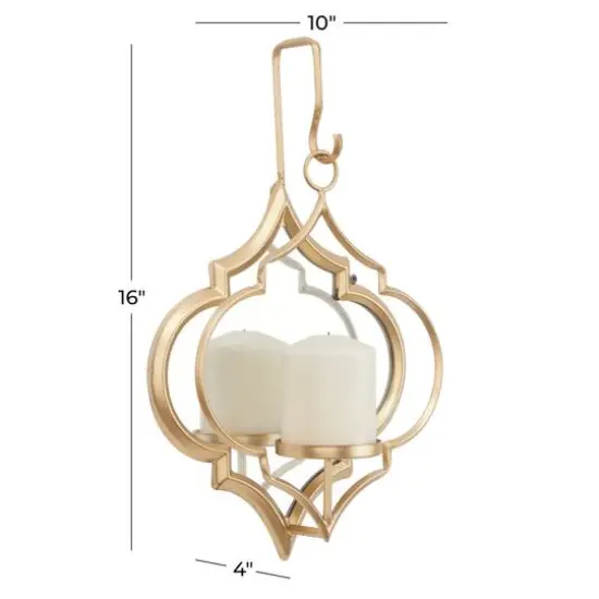 CosmoLiving by Cosmopolitan 16" Gold Glam Wall Sconce {7}