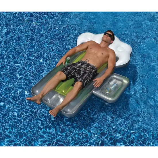 6ft. Inflatable White & Yellow Beer Mug Swimming Pool Raft {3}