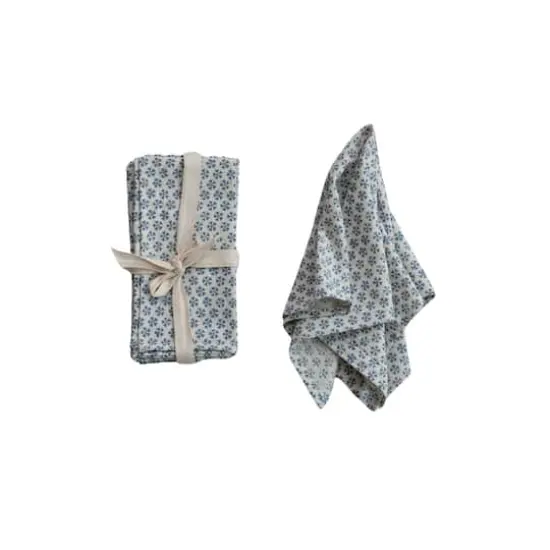 Hello Honey&reg; Blue Patterned Cotton & Linen Napkins, 4ct. {1}