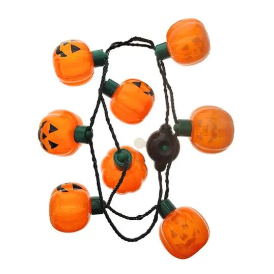 33" Orange Jack-O'-Lantern Necklace {4}