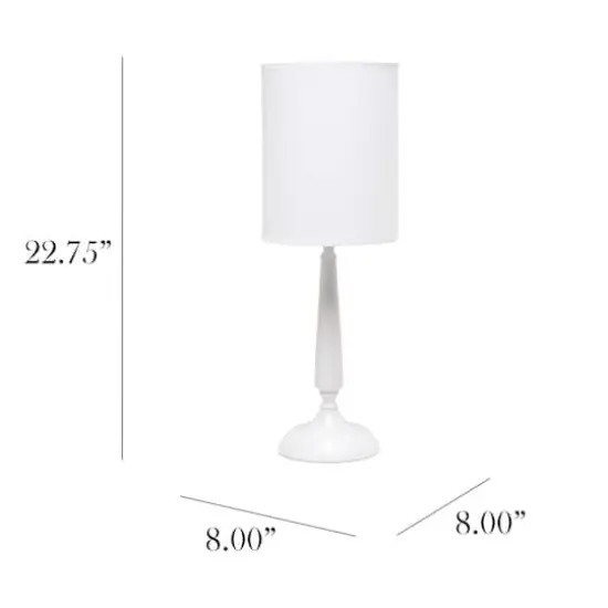 Simple Designs 23" Traditional Candlestick Table Lamp White {4}