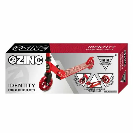 HY-PRO Zinc Red Aluminum Identity Folding Scooter {5}
