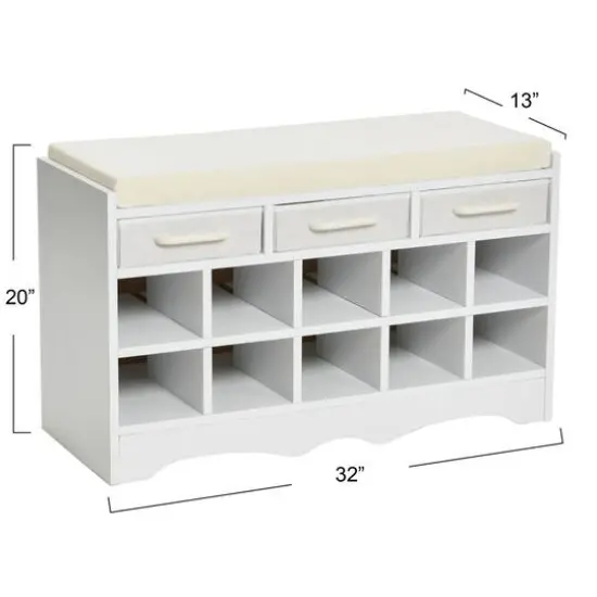 Household Essentials 32" Storage Bench White {4}