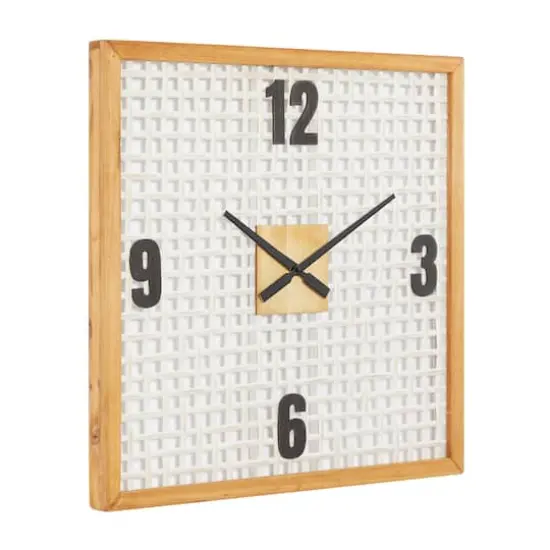 White Farmhouse Wood Wall Clock, 24" x 24" {3}