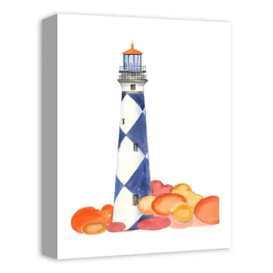 Checkered Lighthouse 12" x 16" Canvas Wall Art {3}