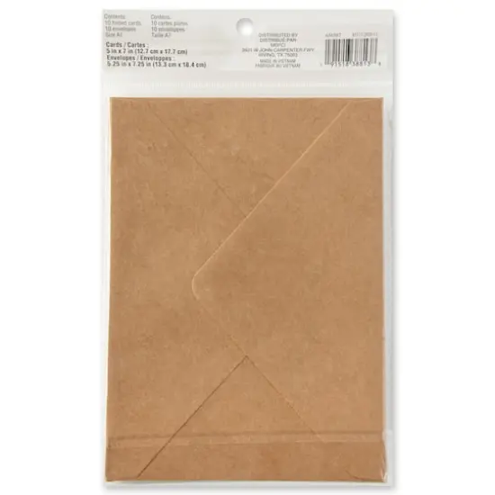 Kraft Folded Cards & Envelopes by Recollections™, 5" x 7" {4}