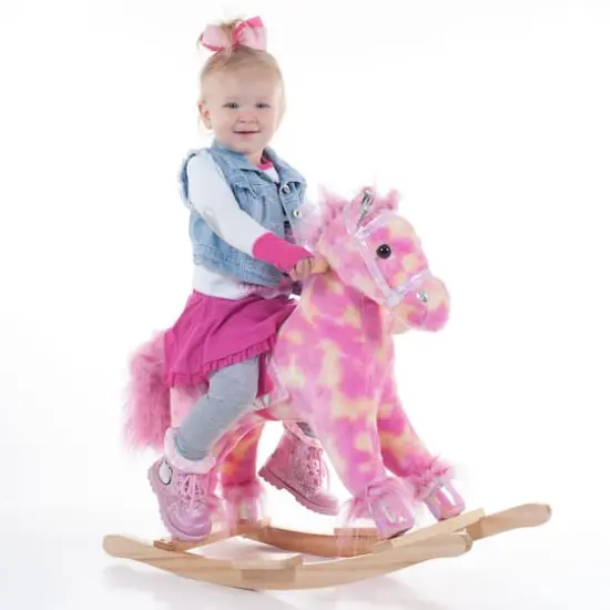 Toy Time Pink Plush Rocking Pony {3}