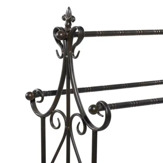 41'' Black Vintage Metal Towel Rack {7}