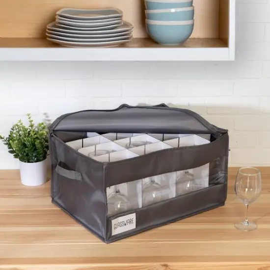 Honey Can Do Gray Stemware Storage Box {3}