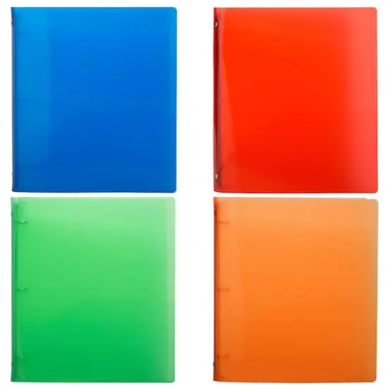 JAM Paper 0.75" Mixed Colors Glass Twill Plastic 3-Ring Binders, 4ct. {3}