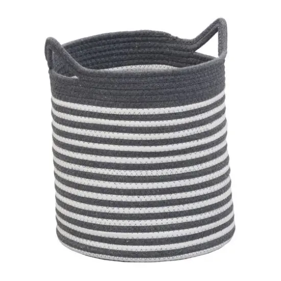 Household Essentials Gray & White Striped Cotton Basket Set {7}
