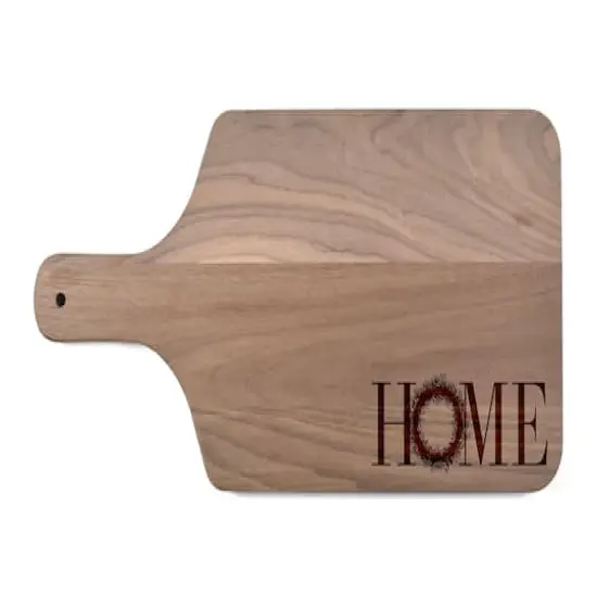 17" Home Wreath Walnut Paddle Cutting Board {1}