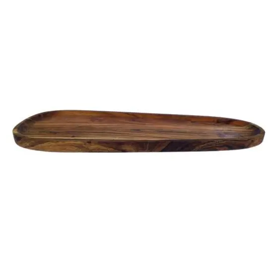 Hello Honey&reg; 21" Natural Long Acacia Wood Oval Serving Tray {3}