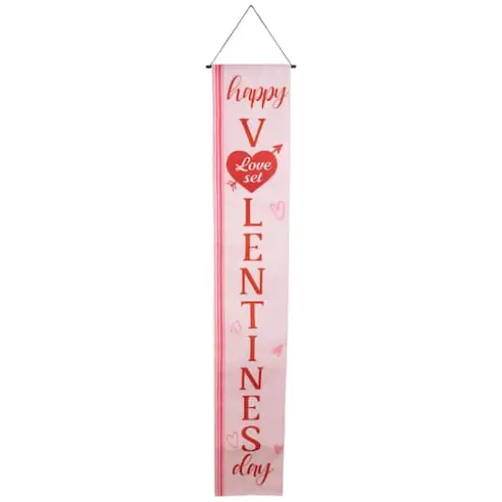 71" Welcome & Happy Valentine's Day Outdoor Door Banners Set {9}