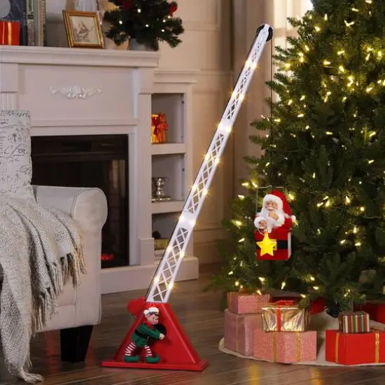 44" Santa's LED Christmas Crane {3}