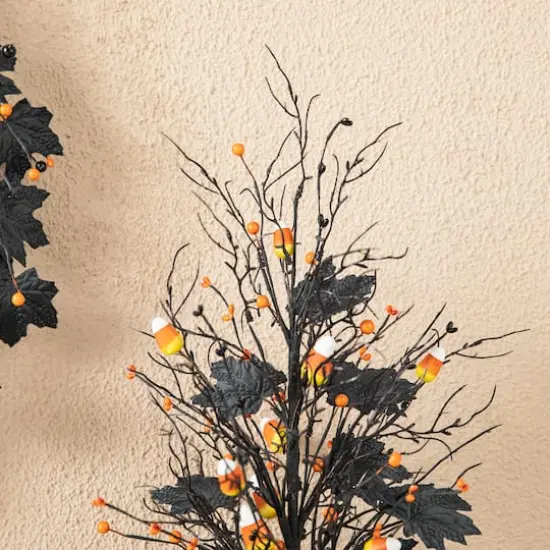Glitzhome® 21" Lighted Halloween Candy Corn Berries Table Tree {4}