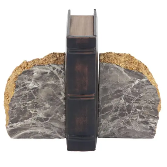 CosmoLiving by Cosmopolitan 7" Gray Glam Stone Bookends, 2ct. {1}