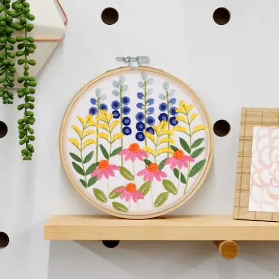 8" Wildflowers Stamped Design Embroidery Kit by Loops & Threads&reg; {3}