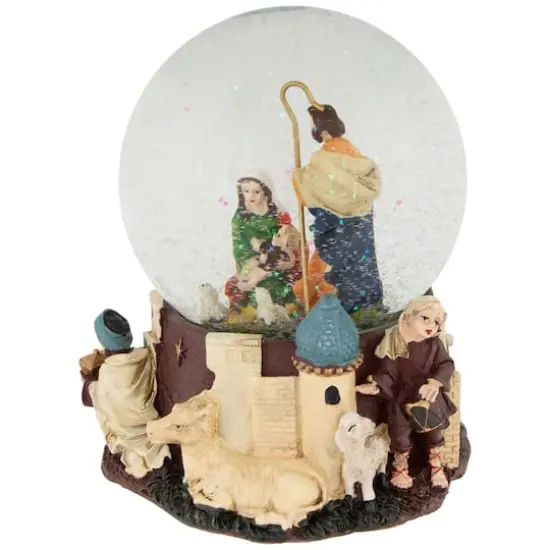 5.5" Nativity Scene Musical Snow Globe Glitterdome {7}
