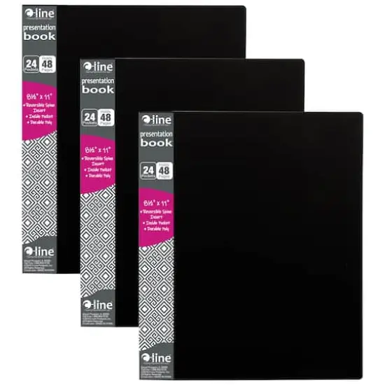 C-Line&reg; 8.5" x 11" 24-Pocket Bound Sheet Protector Presentation Book, 3ct. {1}