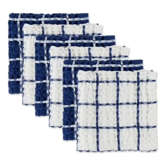 DII&reg; Windowpane Oversized Washed Waffle Dishcloth Set Autumn Gingham/White {2}