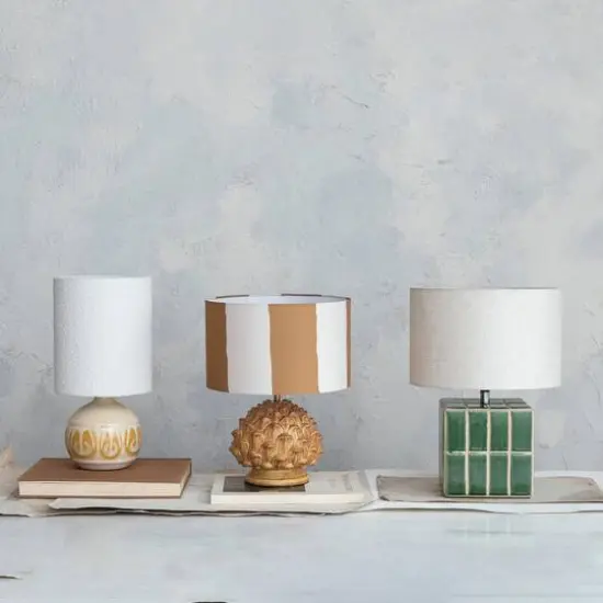 Hello Honey&reg; 15" Green & White Ceramic Table Lamp {3}