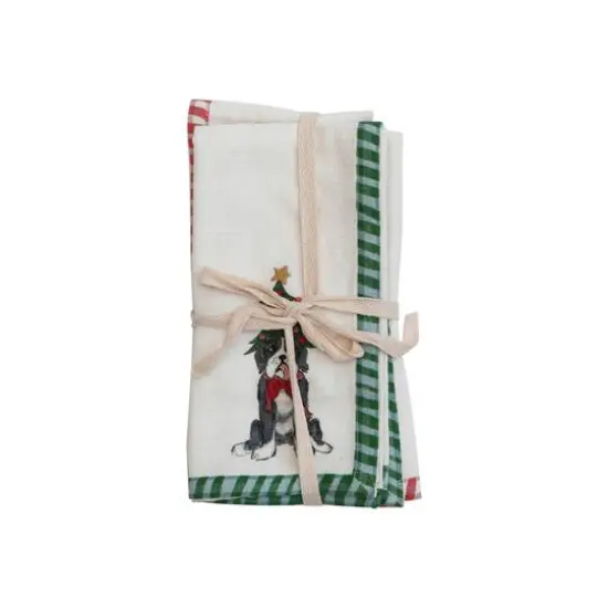 Hello Honey&reg; 18" Embroidered Dog Cotton Printed Napkin Set {1}