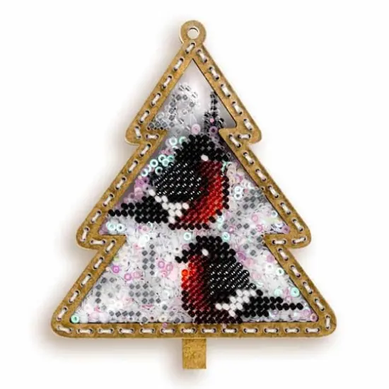 Wonderland Crafts Bird Tree Christmas Ornament Bead Embroidery Kit {1}