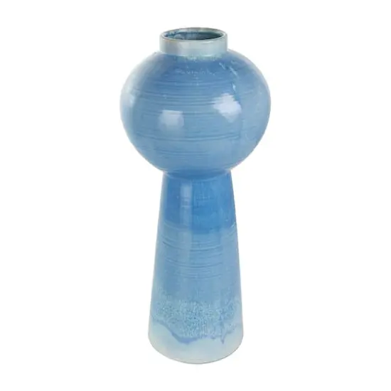 21" Blue Ceramic Bubble Inspired Ombre Vase {1}