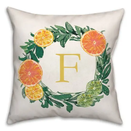 Citrus Monogram Indoor/Outdoor Pillow F {1}