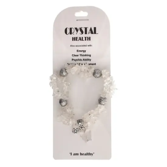 John Bead Crystal Quartz Clear Natural Stone 2-Strand Bracelet with Butterfly Charm {1}