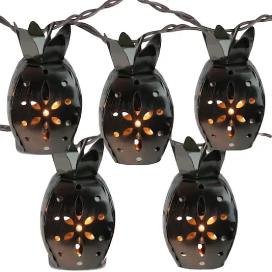 10ct. Distressed Metal Tropical Pineapple Fruit String Lights {1}